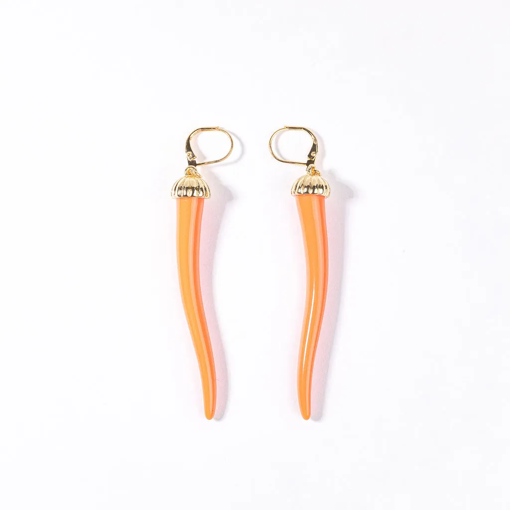 Light Coral Pepper Gold Wire Earring