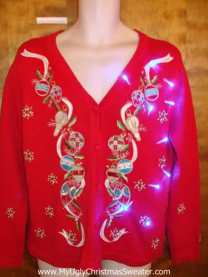 Light Up Fancy Garland Ugly Xmas Sweater