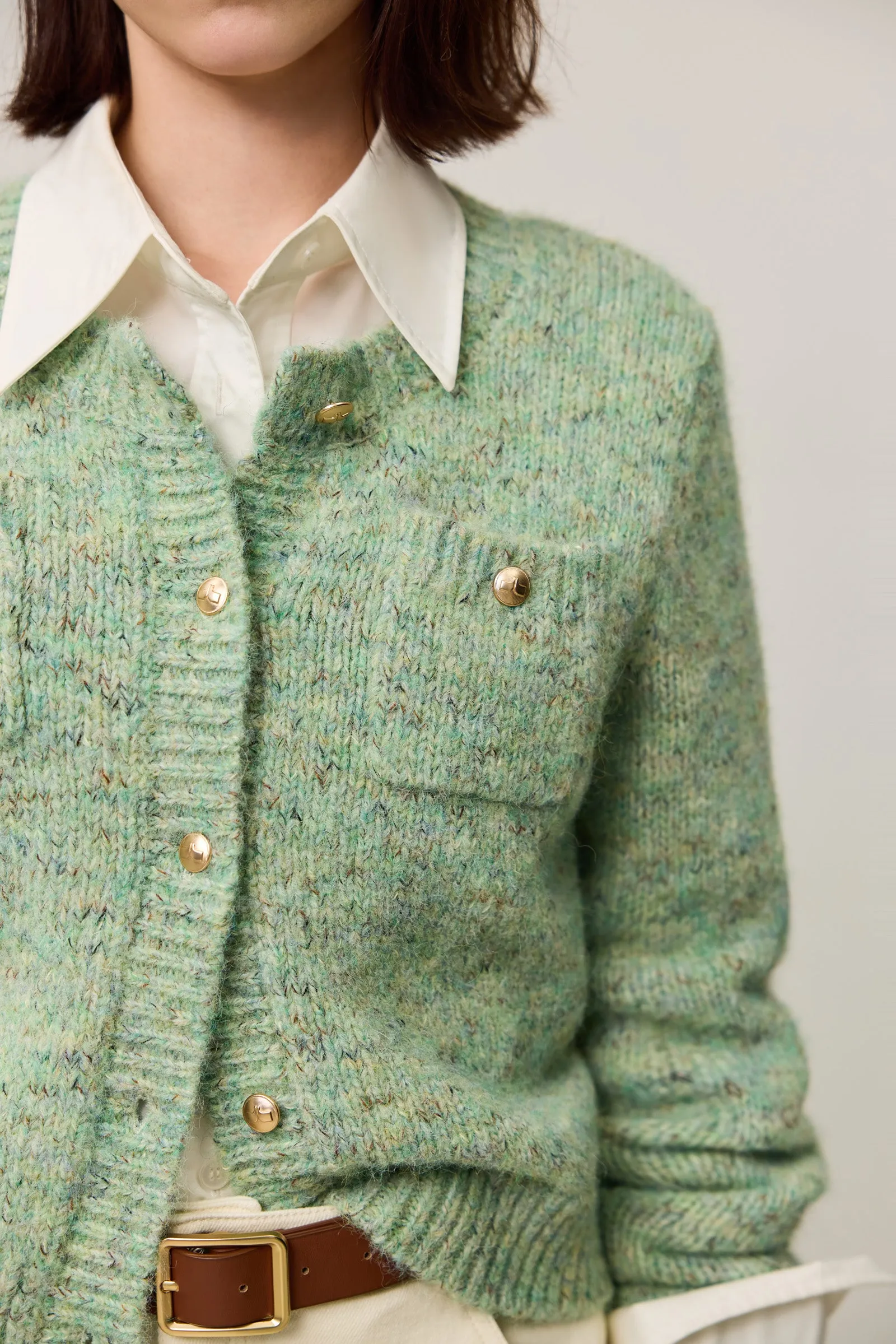 LILY Tweed Textured Knit Cardigan Jacket