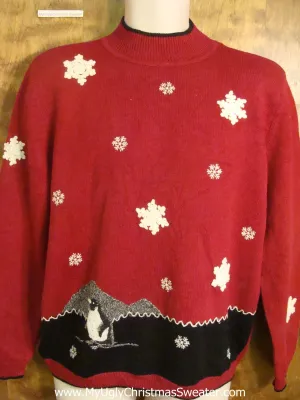 Lone Penguin Bad Christmas Sweater