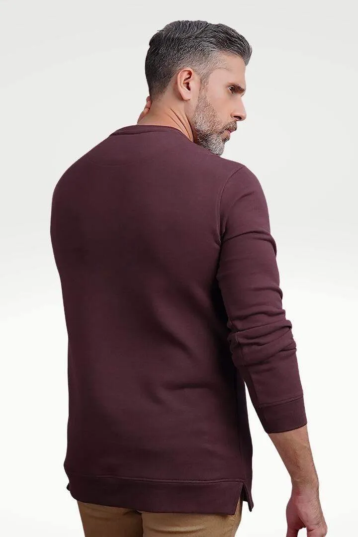 Cozy Mahogany Terry Crewneck Sweatshirt for Ultimate Comfort