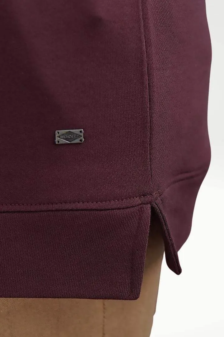 Cozy Mahogany Terry Crewneck Sweatshirt for Ultimate Comfort