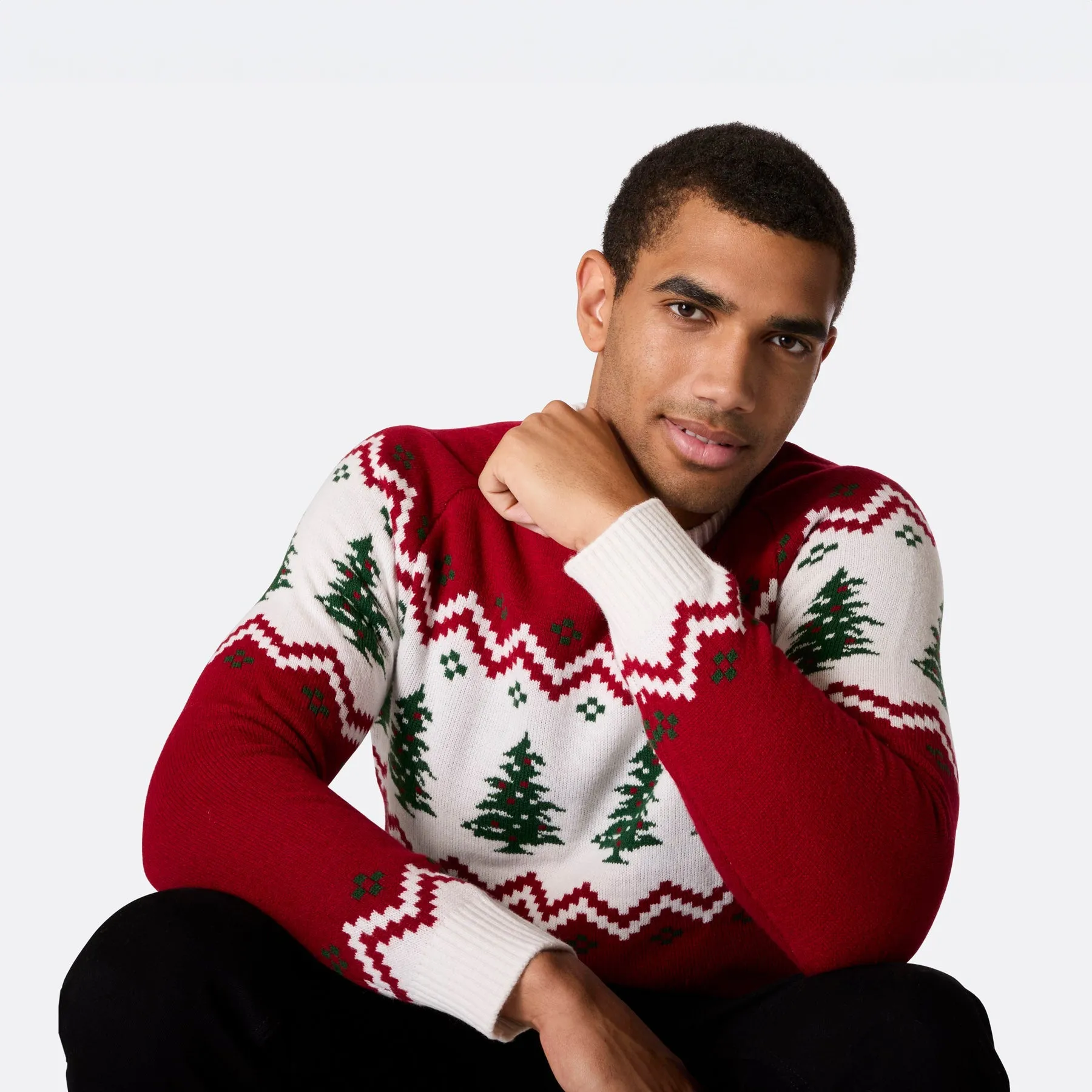 Men's Retro Christmas Tree Jumper