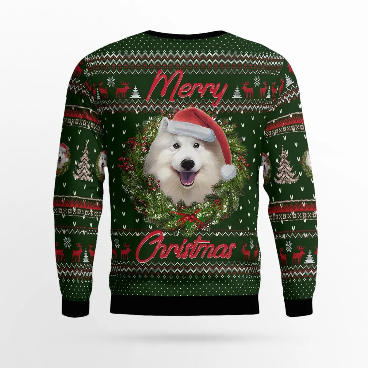 Merry Christmas Samoyed Aop Christmas Ugly Sweater, Gift for Dog Lovers