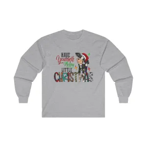 Mooey Christmas Cow Themed Christmas Long Sleeve Tee