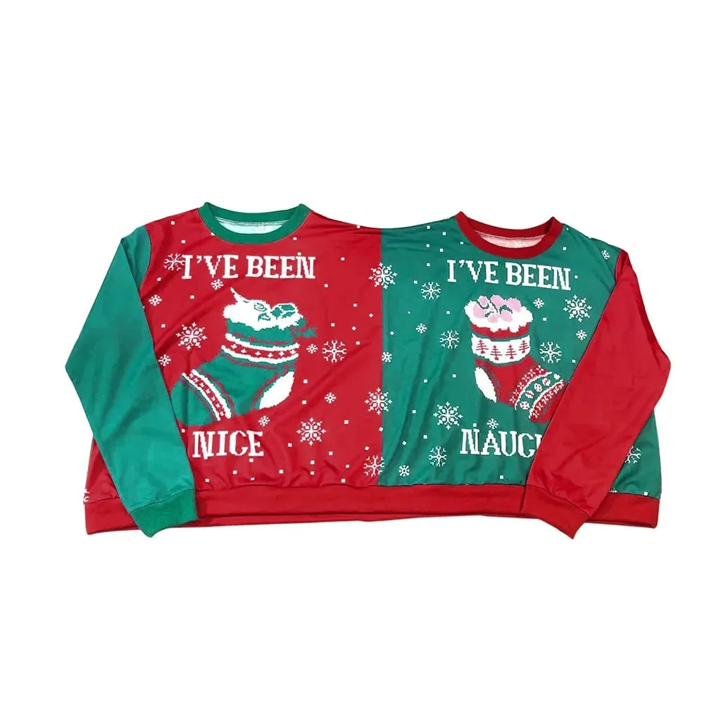 Naughty & Nice Couple's Christmas Novelty Blouse