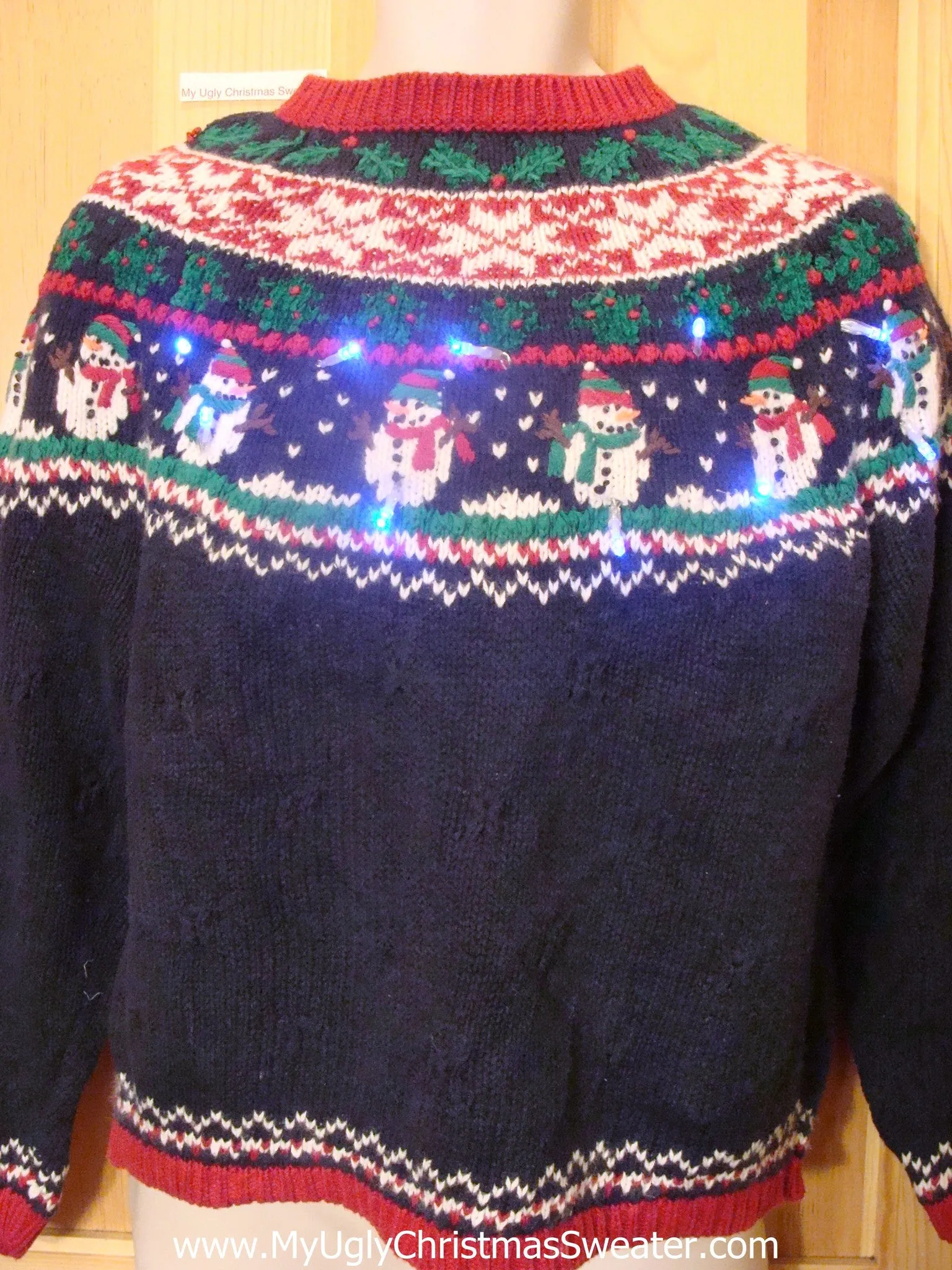 Nordic Snowmen Light Up Christmas Sweater