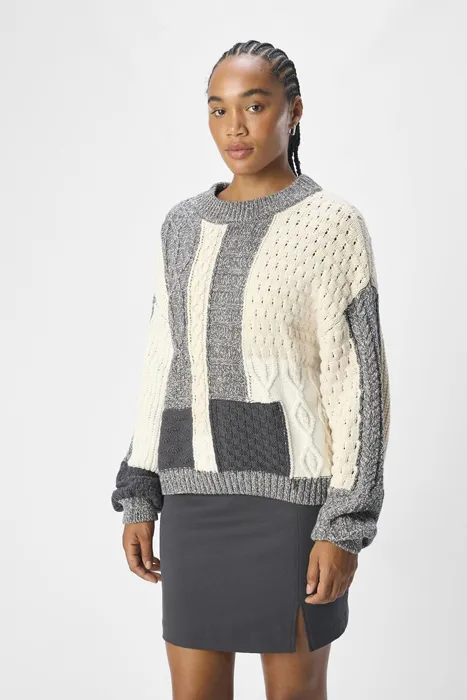 Object Rush White Sand and Grey Jumper