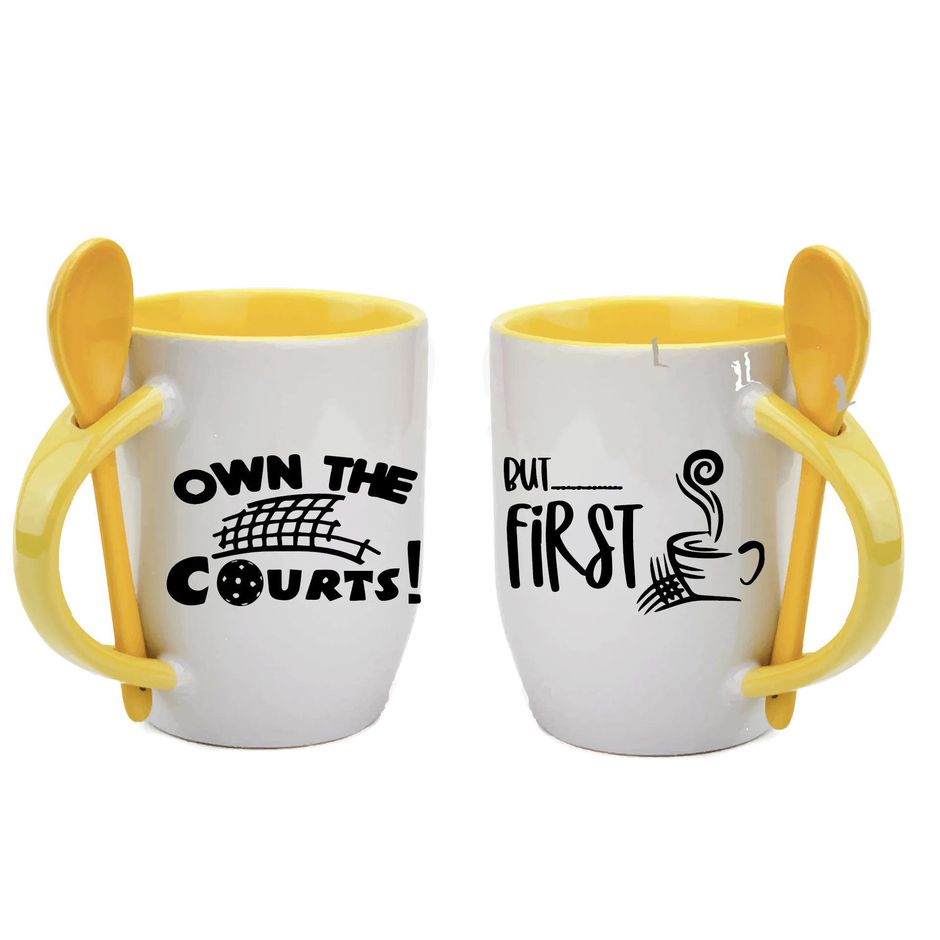 Own the Courts But First Coffee | Pickleball Coffee Cup | Fun Pickleball Gifts