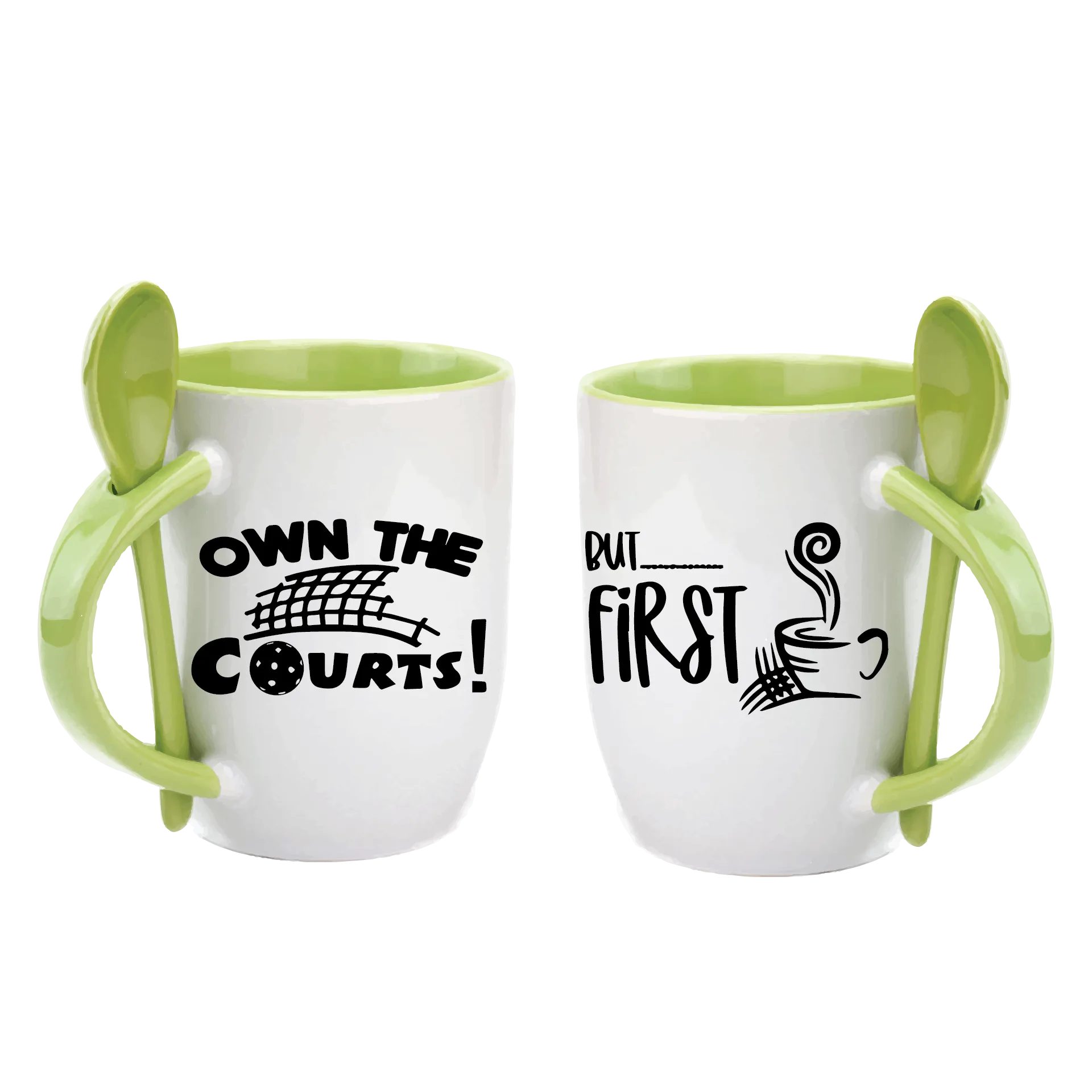 Own the Courts But First Coffee | Pickleball Coffee Cup | Fun Pickleball Gifts