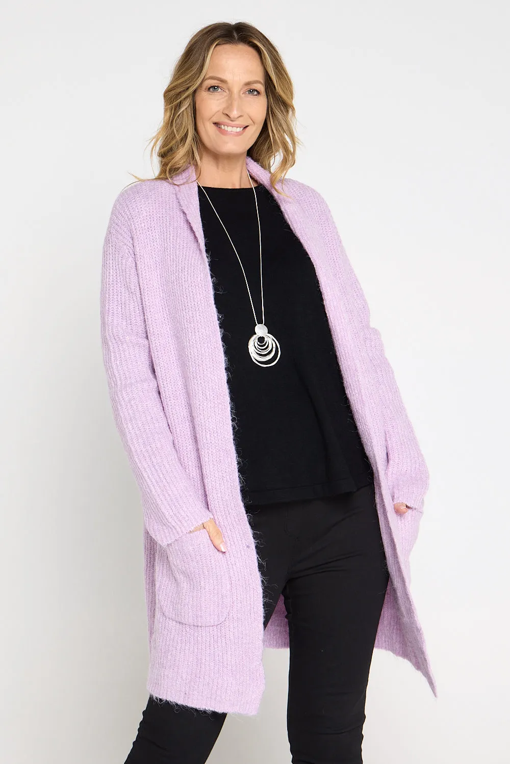 Penelope Knit Cardi - Lilac