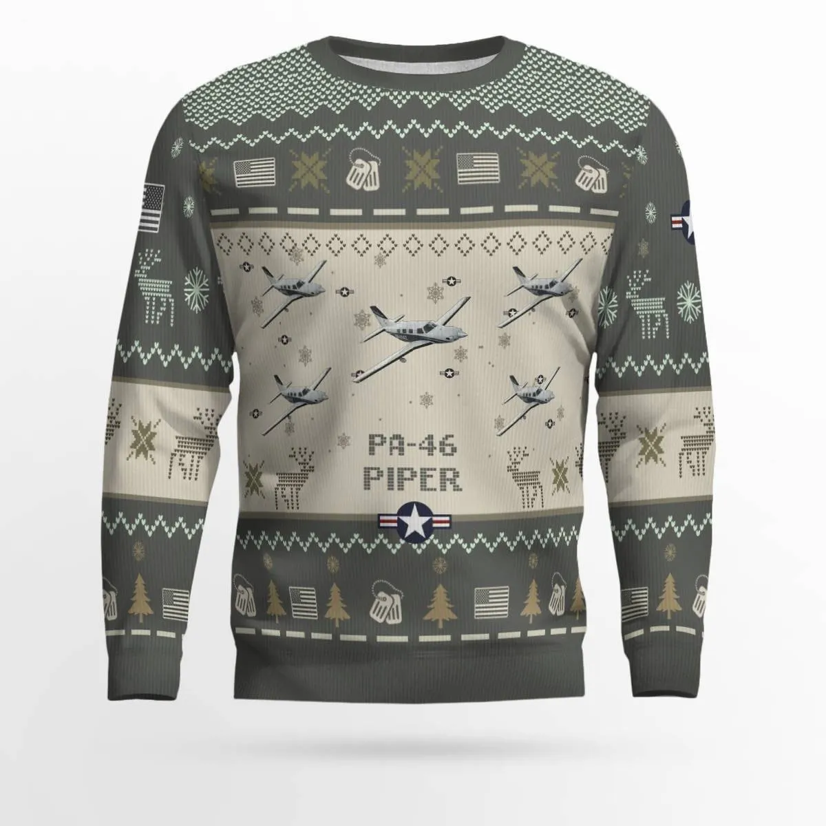 Piper PA-46 PA46_Aircraft Ugly Sweater, Ugly Sweater Christmas Shirt for Men Dad Veteran