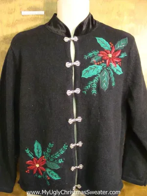 Poinsettias Themed Nordic Style Christmas Sweater