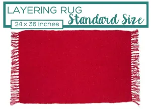 Red Fringe Doormat Layering Rug