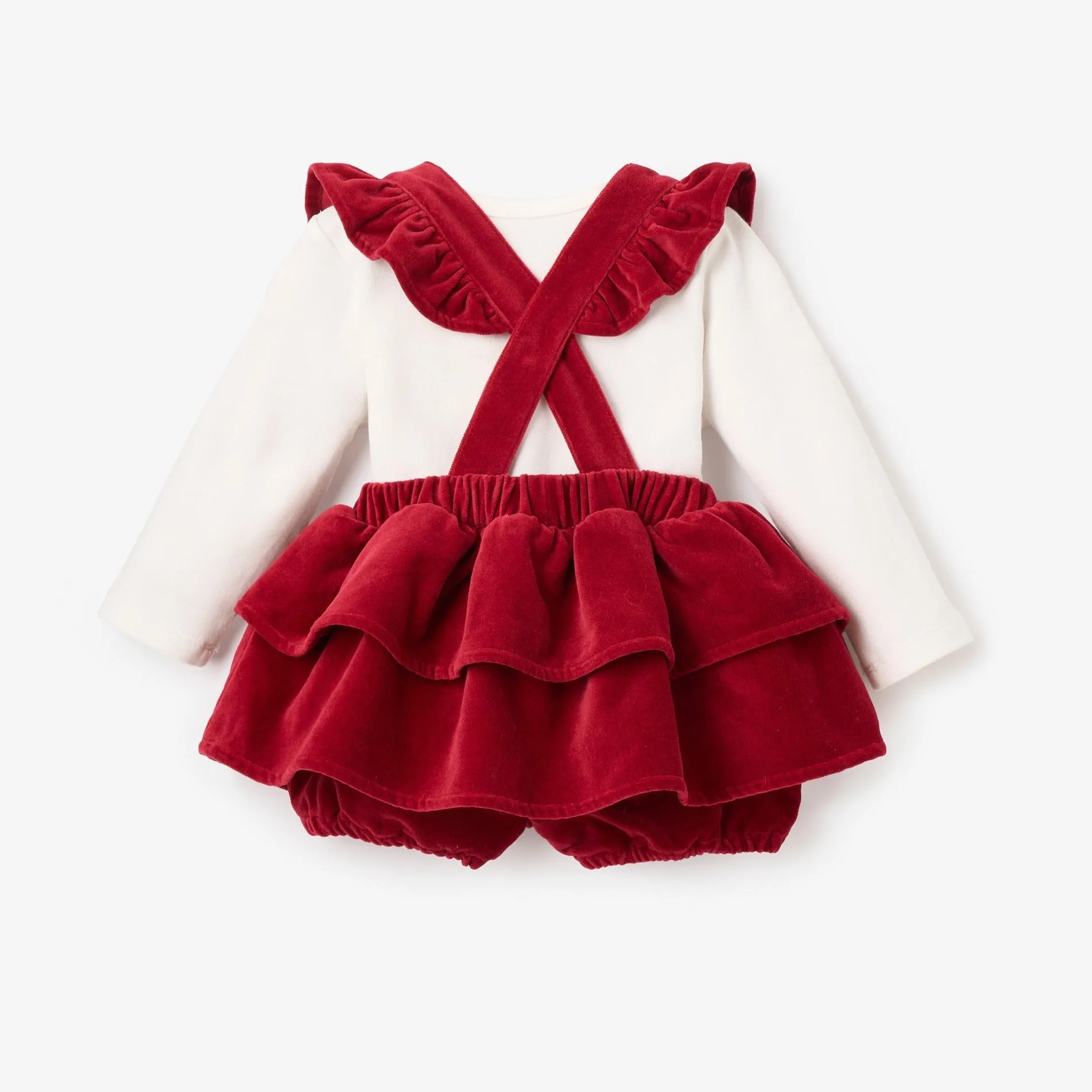 Red Velvet Jumper Skirt Set