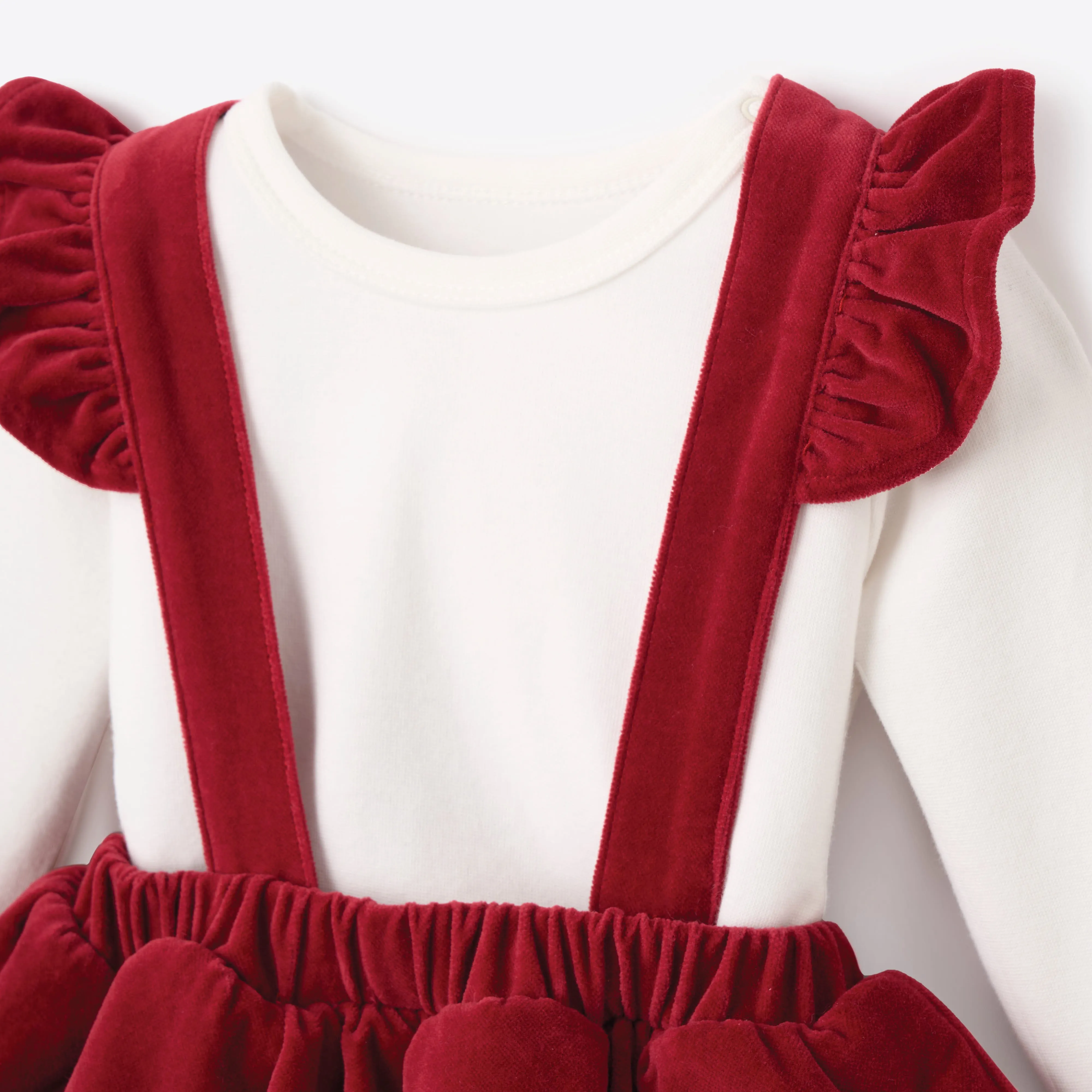 Red Velvet Jumper Skirt Set