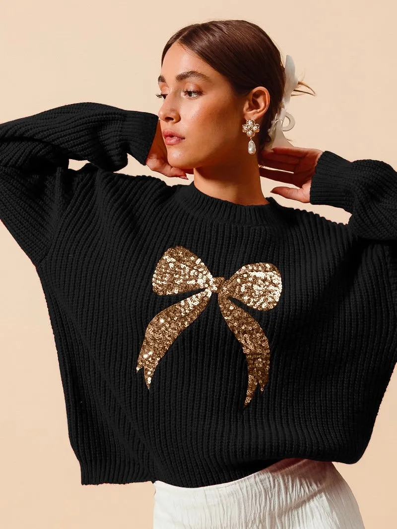 Ribbon Sequins Sweater