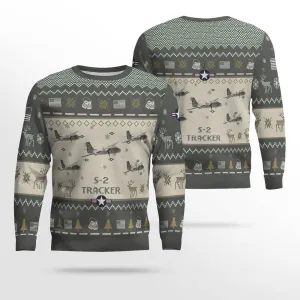 S-2 Tracker S2_Aircraft Ugly Sweater, Ugly Sweater Christmas Shirt for Men Dad Veteran