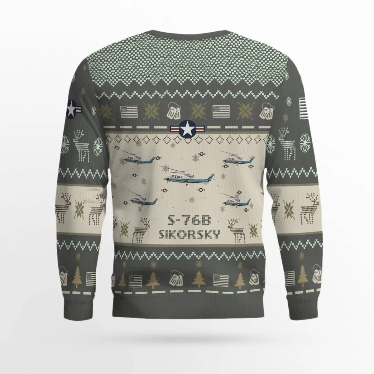 Sikorsky S-76B S76B N72EX_Aircraft Ugly Sweater, Ugly Sweater Christmas Shirt for Men Dad Veteran