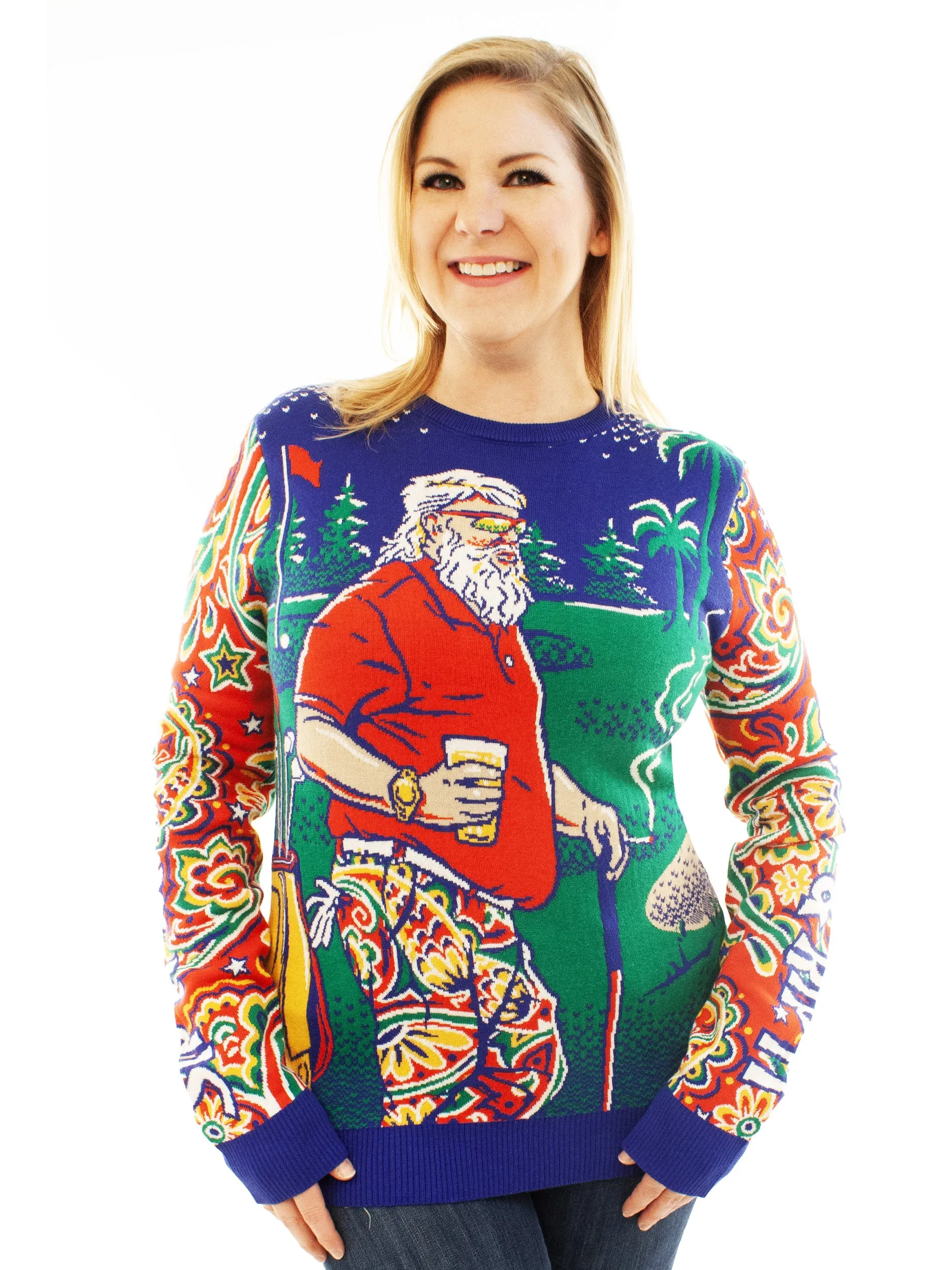 Sip It & Rip It Golf Santa | Ugly Christmas Sweater For Men & Women | Unisex Sizing