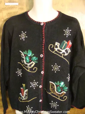 Sleighs Filled with Presents Tacky Xmas Party Sweater