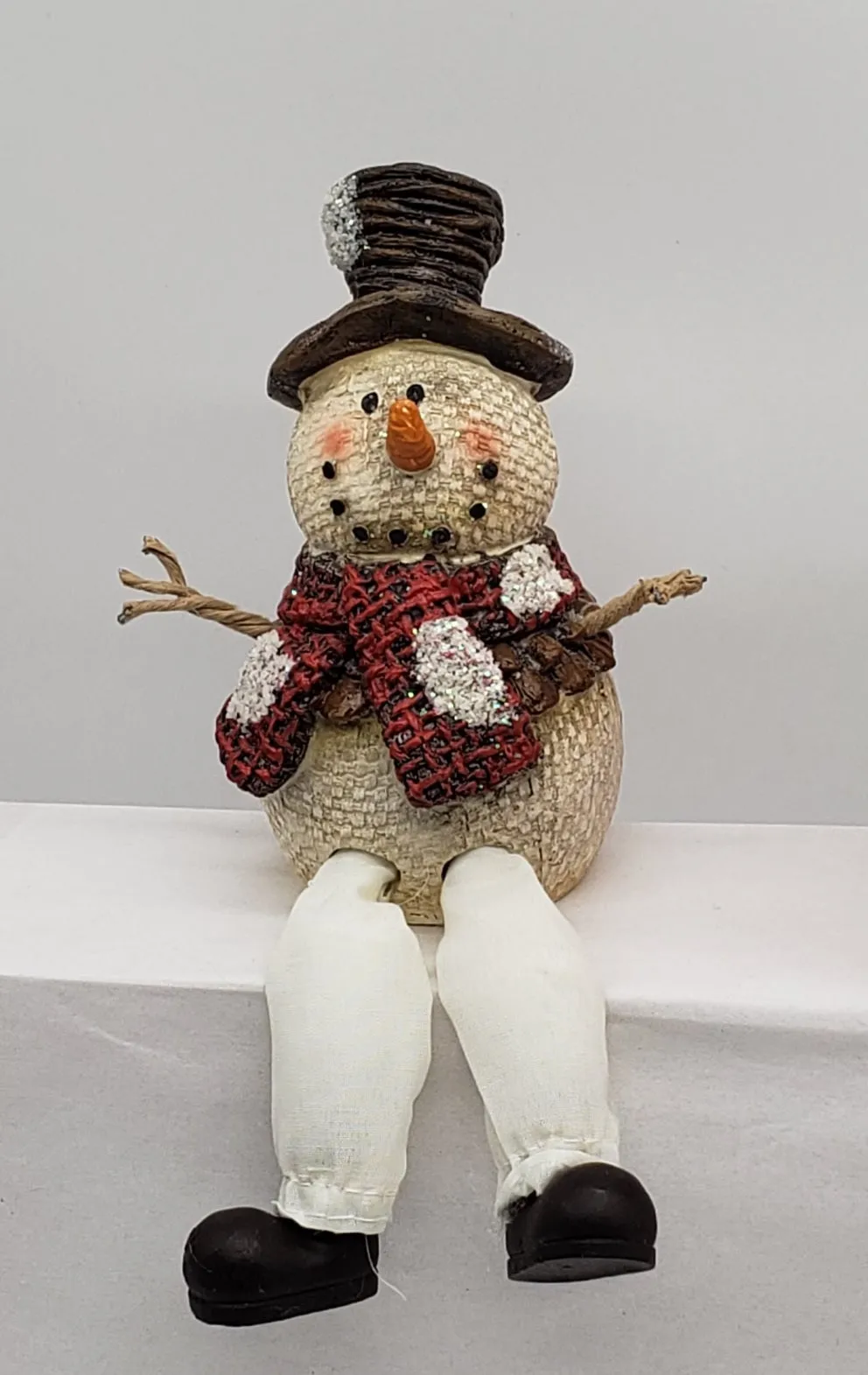 Smiling Sitting Snowman Christmas Decor