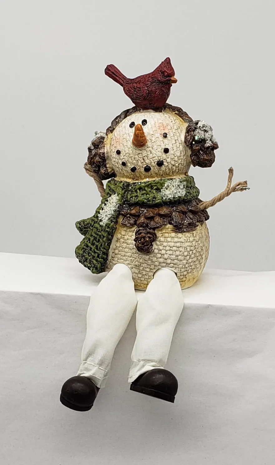 Smiling Sitting Snowman Christmas Decor