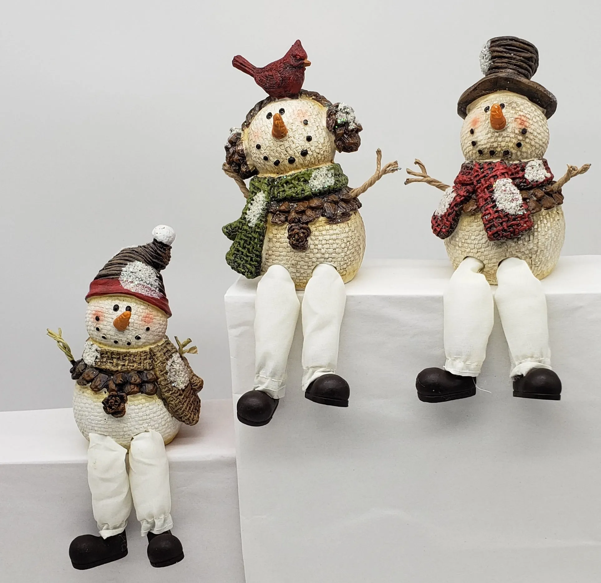 Smiling Sitting Snowman Christmas Decor