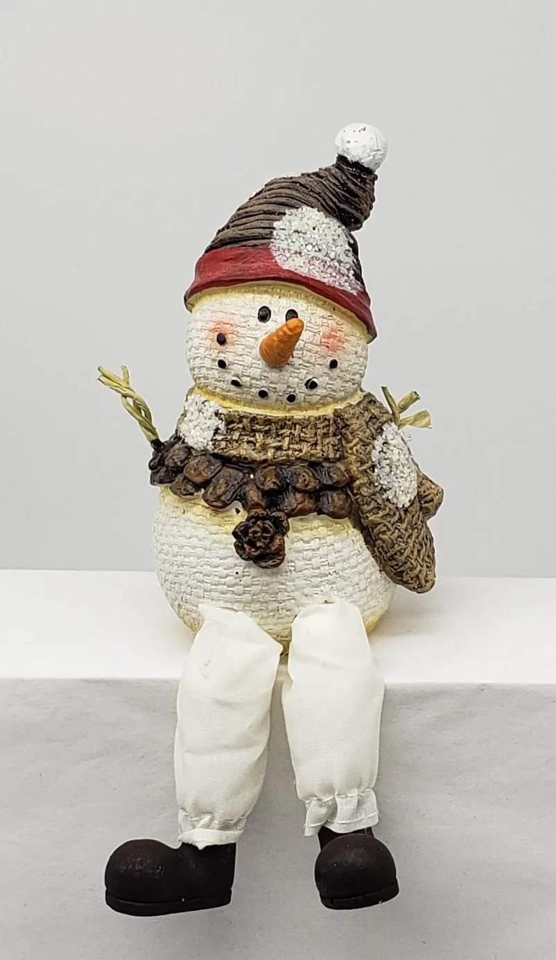 Smiling Sitting Snowman Christmas Decor