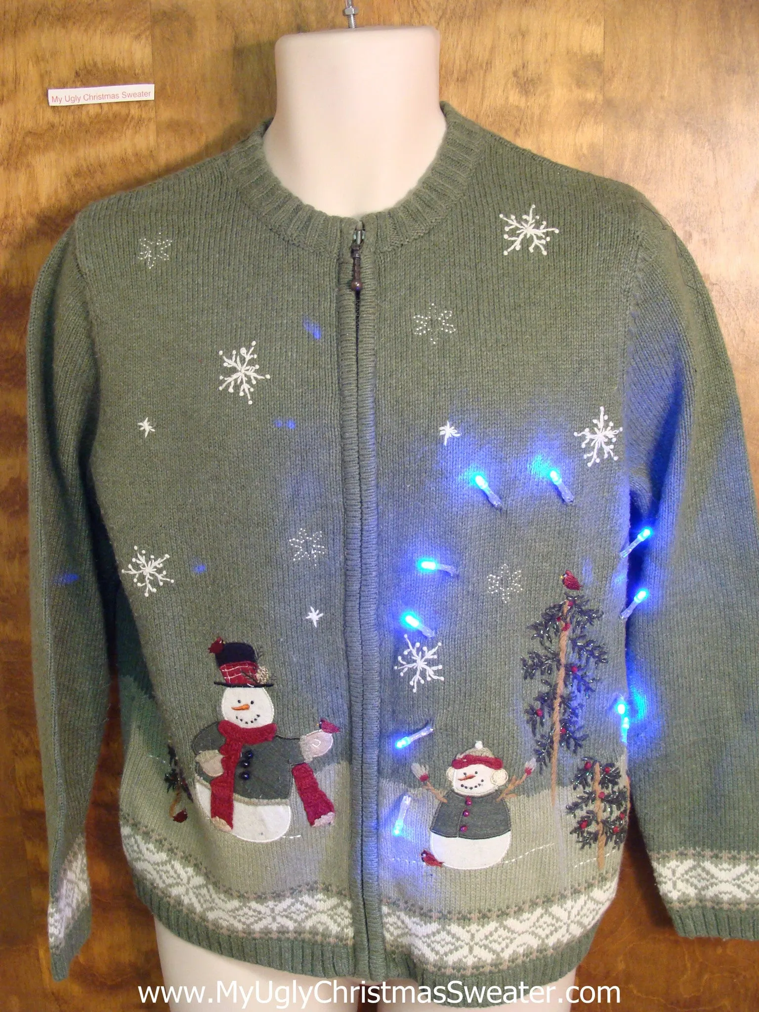 Snowman Friends Light Up Ugly Xmas Sweater