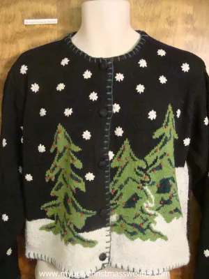 Snowy Trees Cute Christmas Sweater