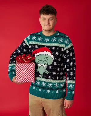 SpongeBob SquarePants Men's Green Squidward Christmas Jumper