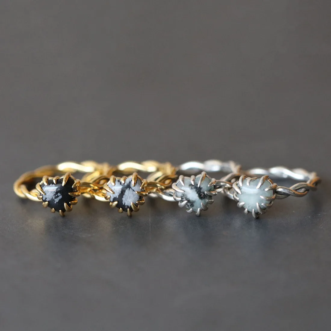 SPRITE. Clawed Heart Gemstone Ring - Gold