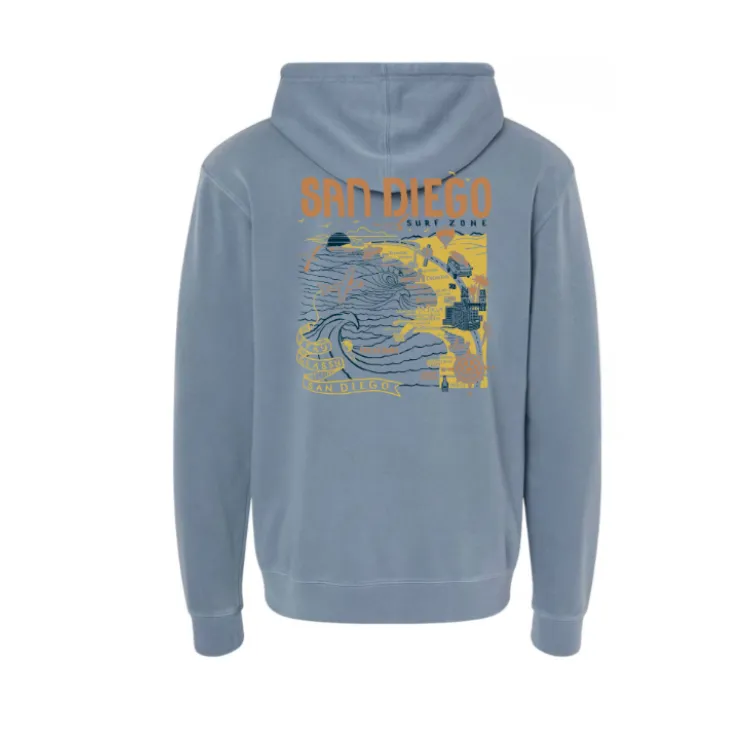 SunDiego SD MAP 3 COLOR PULLOVER HOODIE - SLATE