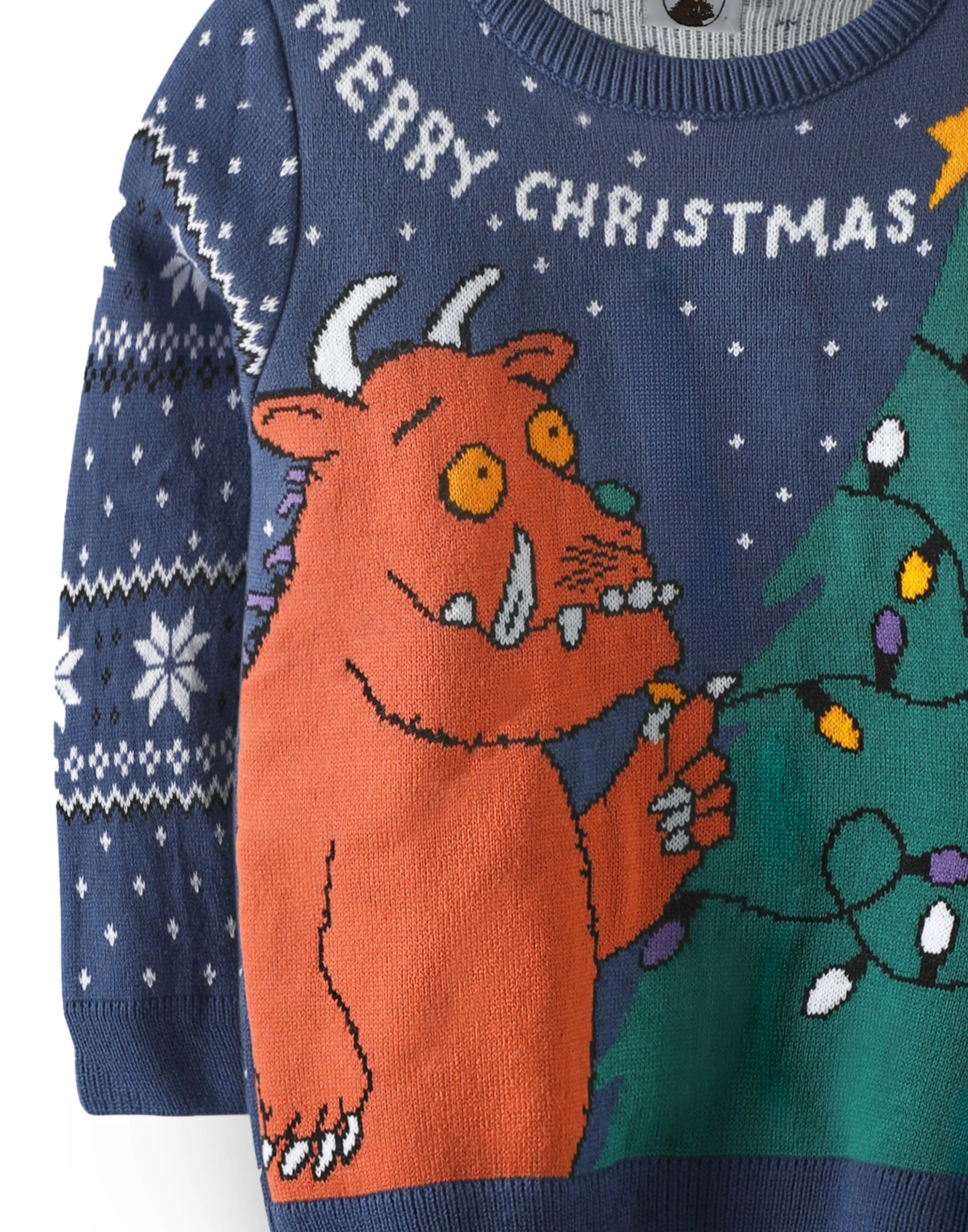 The Gruffalo Boys Navy Christmas Knit Jumper