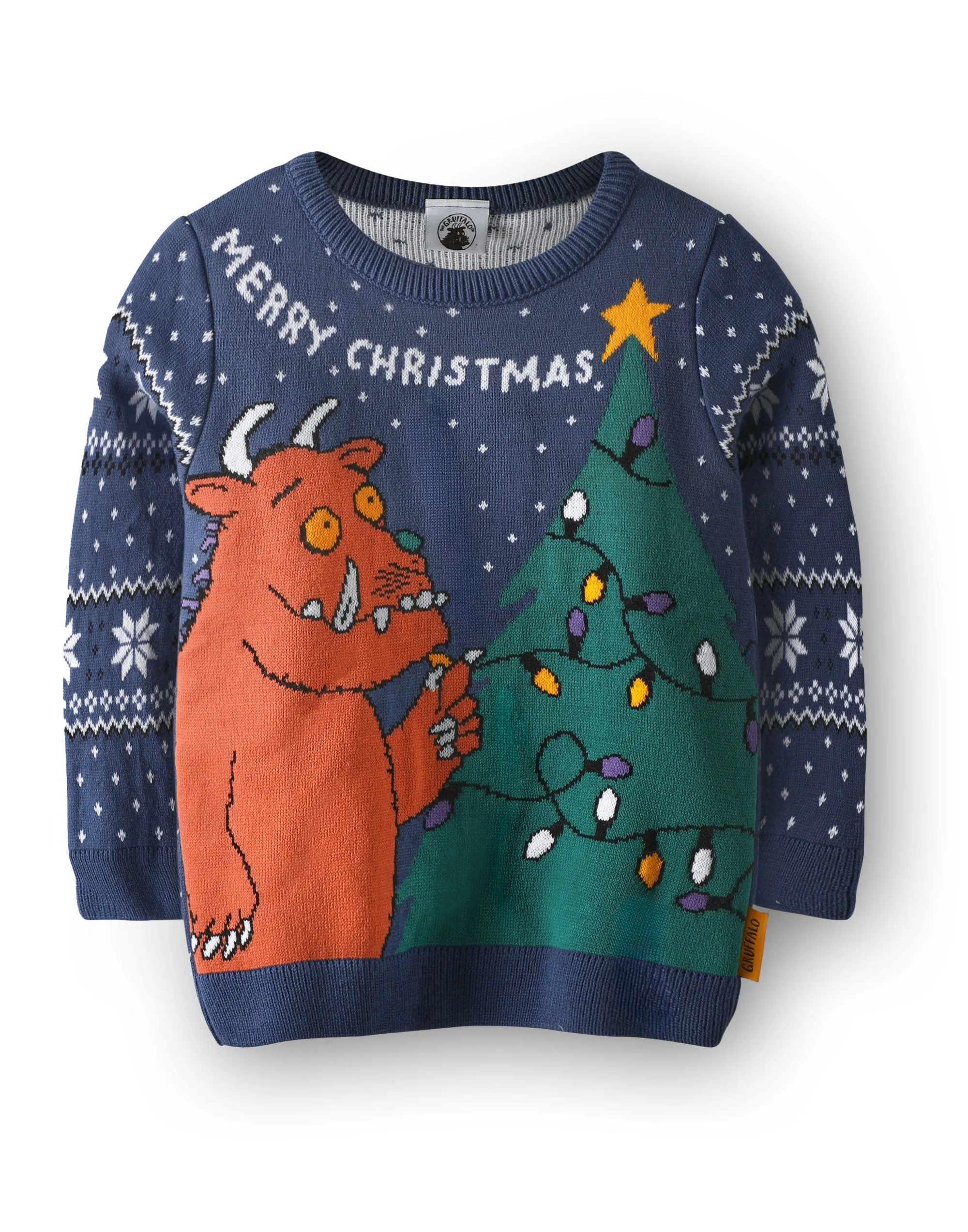 The Gruffalo Boys Navy Christmas Knit Jumper