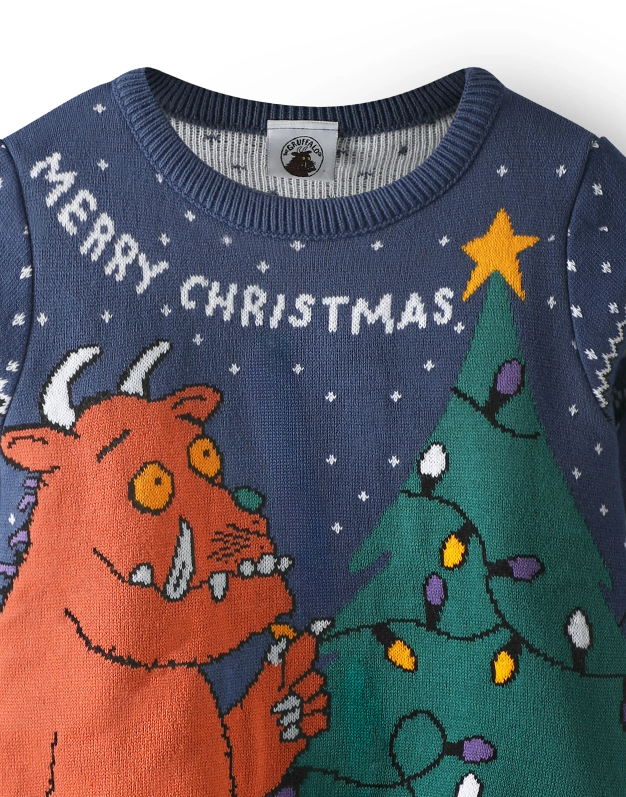 The Gruffalo Boys Navy Christmas Knit Jumper