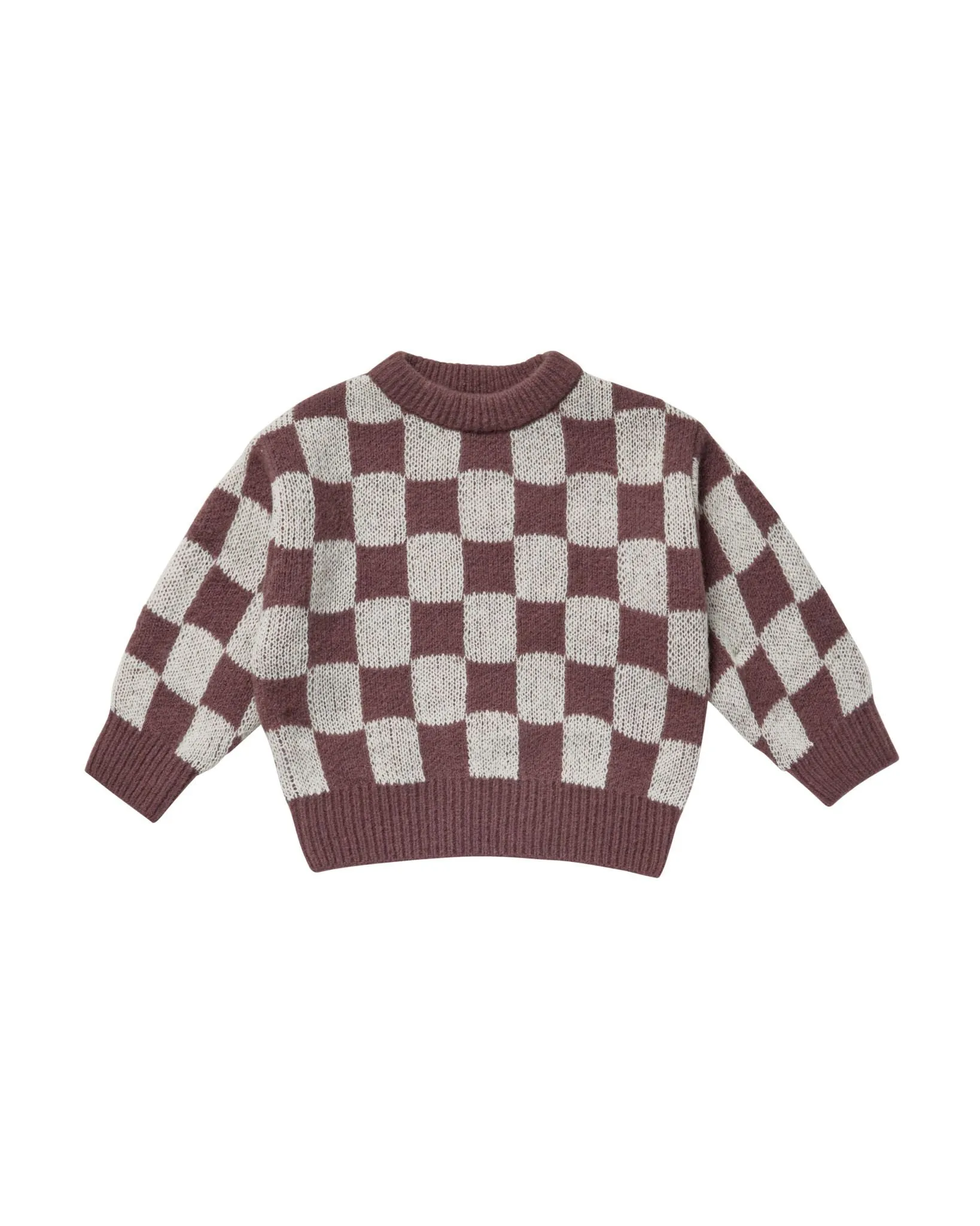 The Knit Pullover by Rylee   Cru - Plum Checker - KIDS