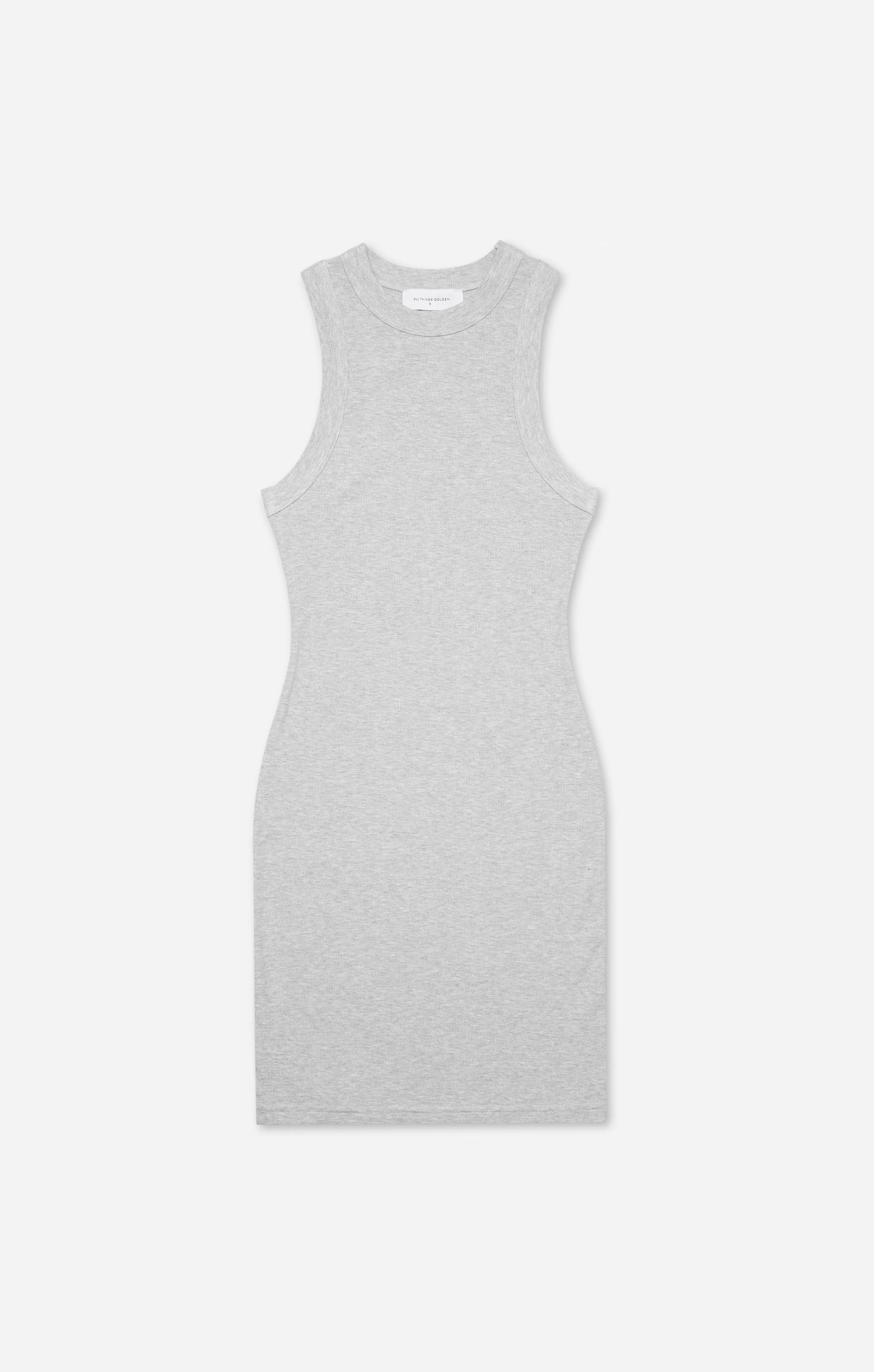 THE LUXE RIB HIGH NECK MINI - MID GREY