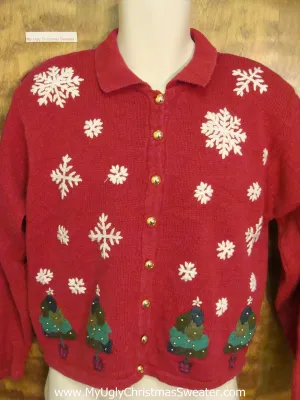 Trees and Snowflakes Ugly Christmas Sweater