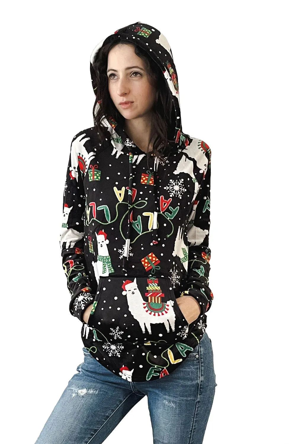 Unisex Velvet Christmas Pullover Hoodie - XS/S