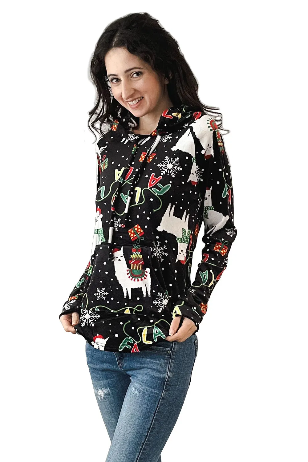 Unisex Velvet Christmas Pullover Hoodie - XS/S