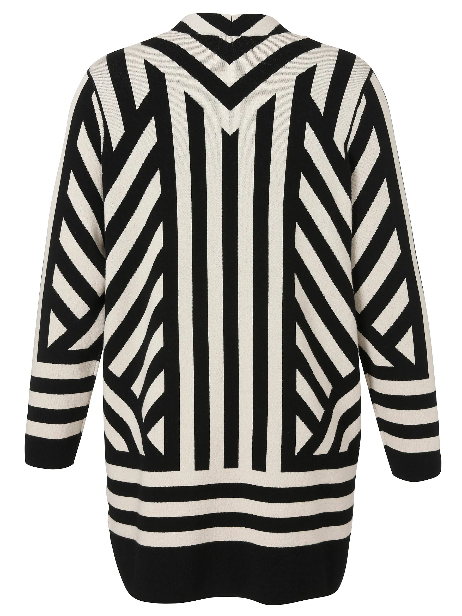 Via Appia Due Knit Cardigan in Black and Beige