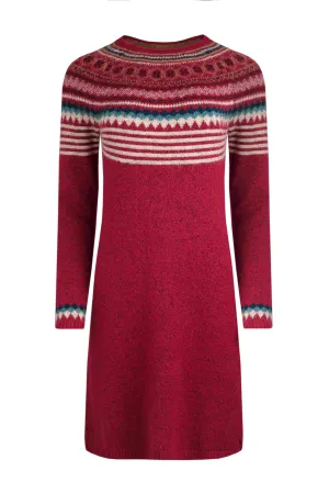 Weird Fish 20 Rhubarb Blakely Eco Fair Isle Knitted Dress