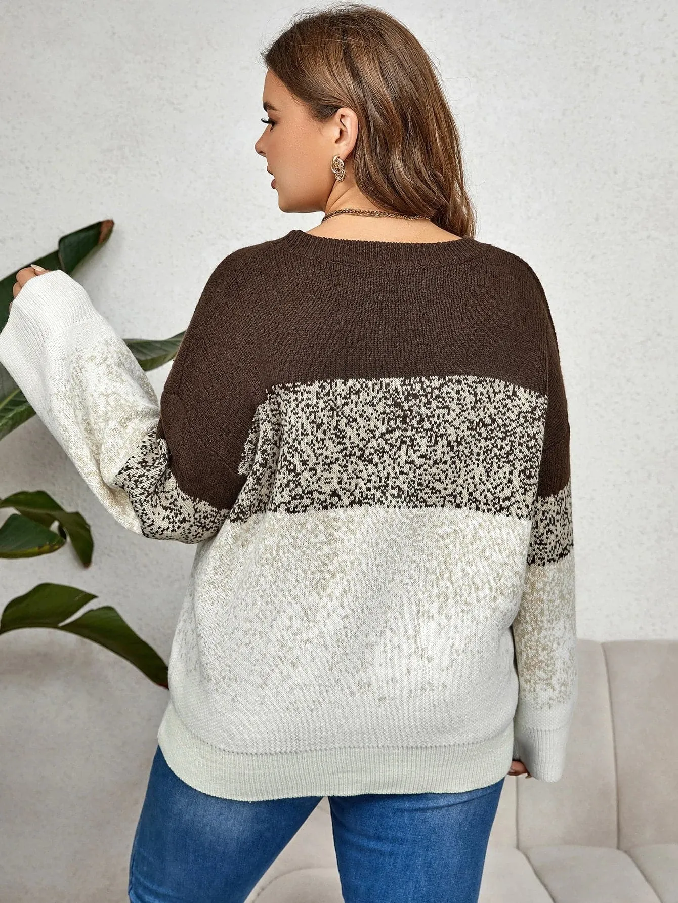 Winter Patchwork Pullover Sweater | Loose Fit, Trendy Design | Soft & Warm | GIBSIE