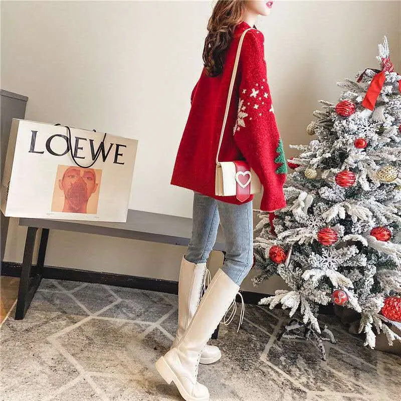 Women's Christmas Knitted Sweater Loose Warm Sweater